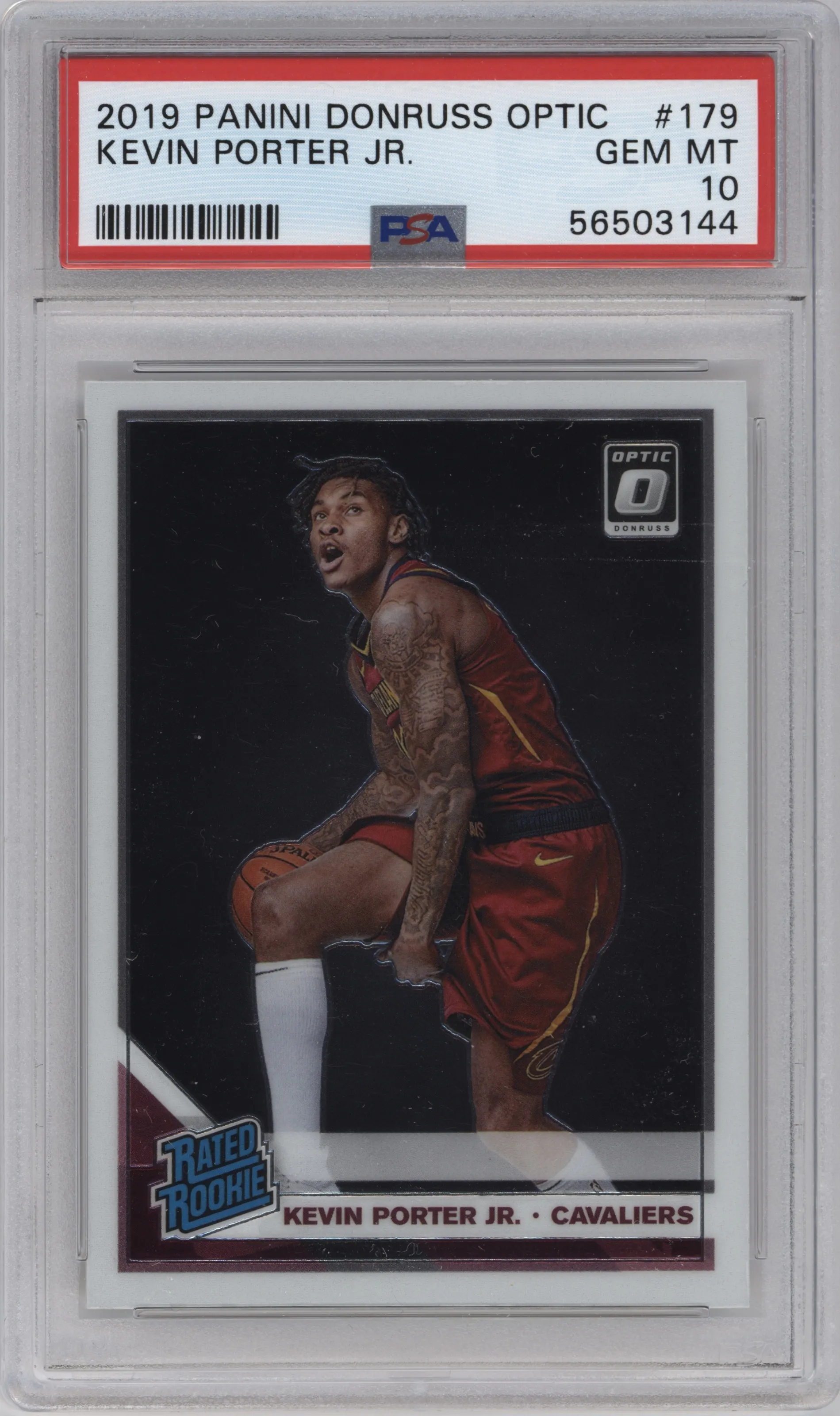 Kevin Porter Jr. from the 2019-20 Panini Donruss Optic set graded by PSA and given an overall grade of 10.
