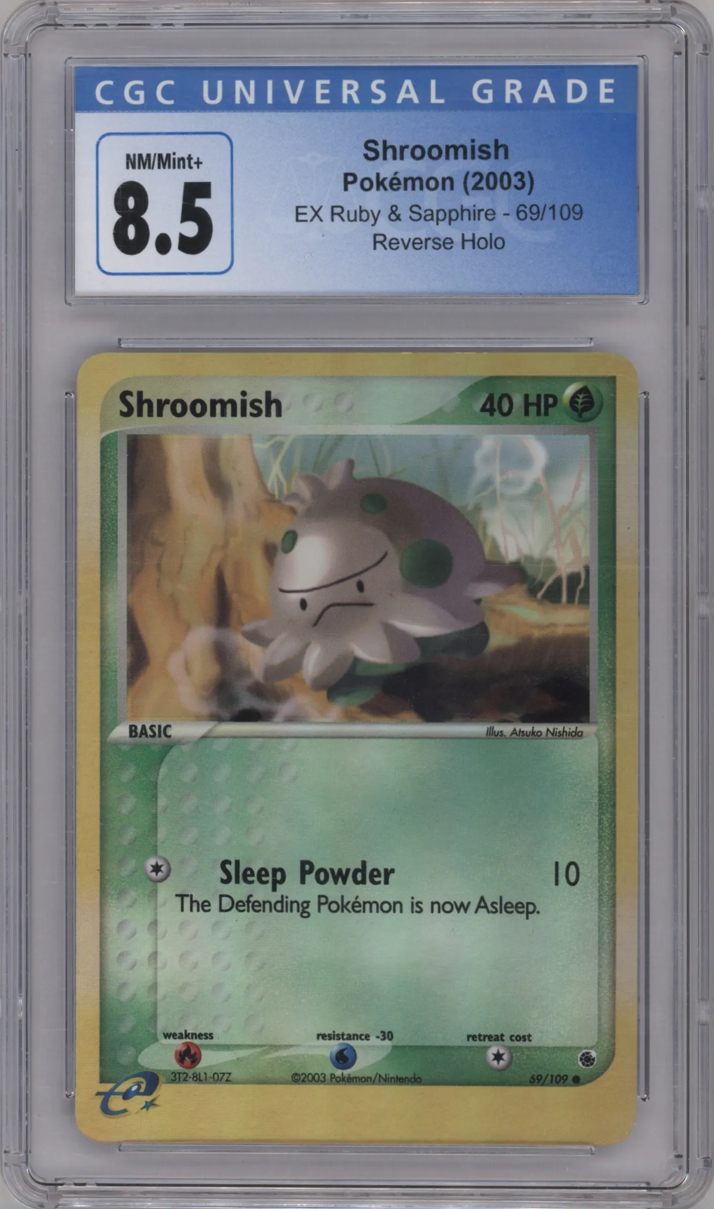 2003 Pokemon EX Ruby & Sapphire Shroomish #69 CGC 8.5