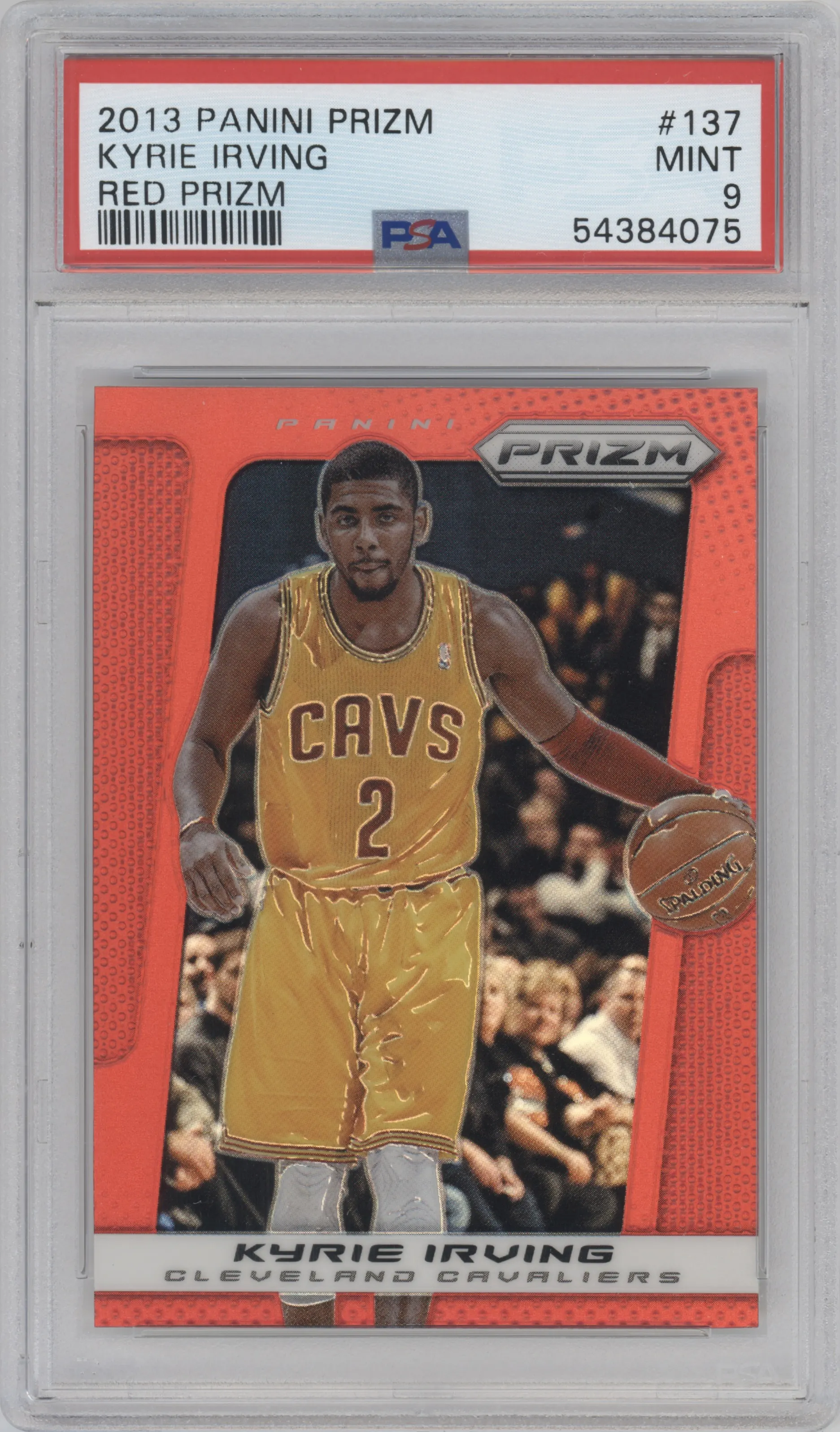 2013 Panini Prizm Kyrie Irving Red Prizm #137 PSA 9