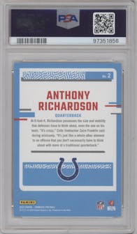 Anthony Richardson from the 2023 Panini Donruss set graded by PSA and given an overall grade of 10.