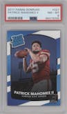 Patrick Mahomes II from the 2017 Panini Donruss set graded by PSA and given an overall grade of 8.