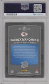Patrick Mahomes II from the 2017 Panini Donruss set graded by PSA and given an overall grade of 8.