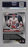 Patrick Mahomes II from the 2024 Panini Prizm set featuring a Black & White Checker parallel graded by PSA and given an overall grade of 9.