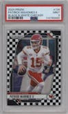 Patrick Mahomes II from the 2024 Panini Prizm set featuring a Black & White Checker parallel graded by PSA and given an overall grade of 9.