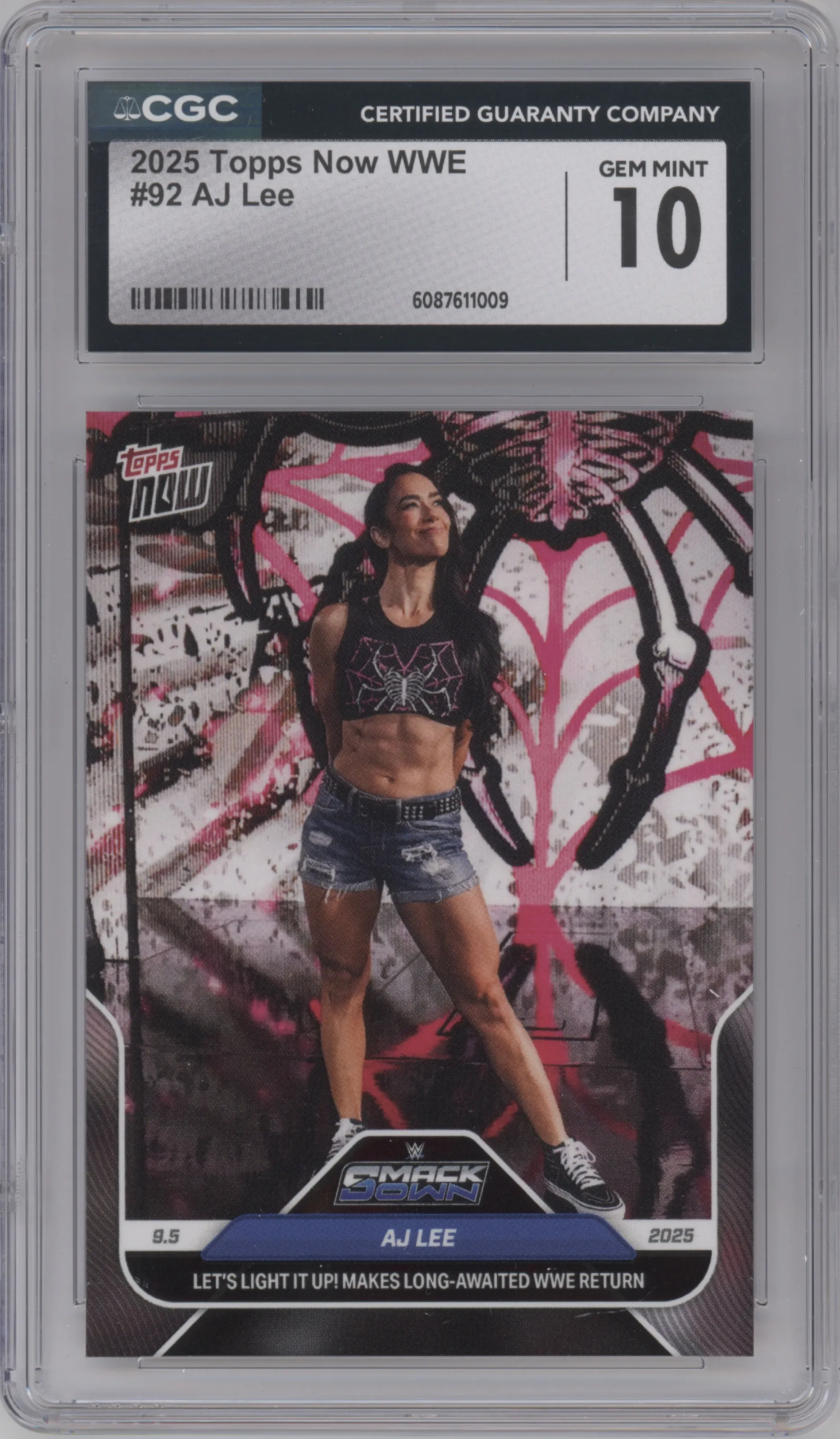 2025 Topps Now WWE AJ Lee CGC 10
