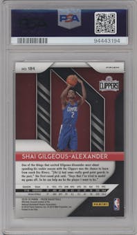 Shai Gilgeous-Alexander from the 2018-19 Panini Prizm set featuring a Choice Tiger Stripe parallel graded by PSA and given an overall grade of 10.