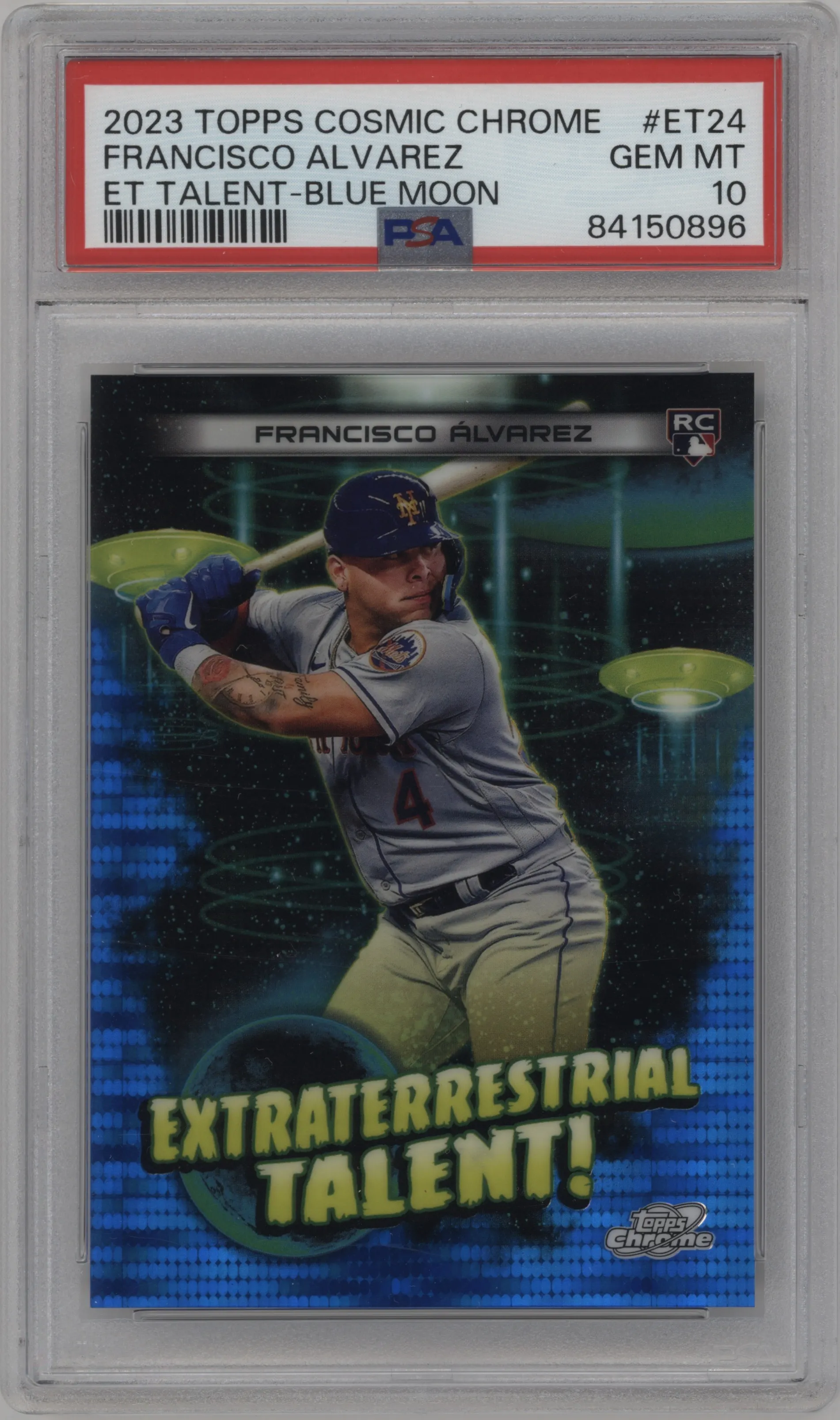 2023 Topps Cosmic Chrome E.T.Talent Francisco Alvarez Blue Moon Refractor #ET-24 PSA 10