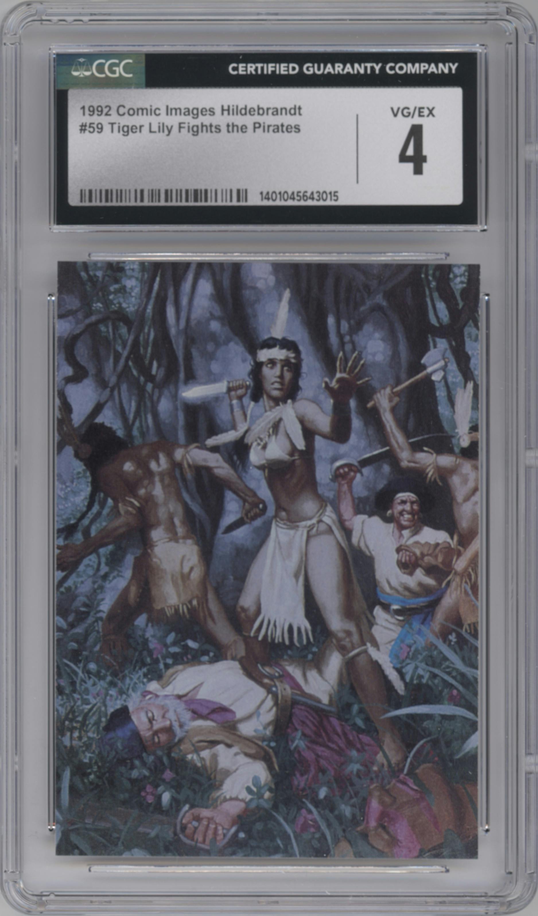 Tiger Lily Fights the Pirates from the 1992 Comic Images Hildebrandt set graded by CSG and given an overall grade of 4.