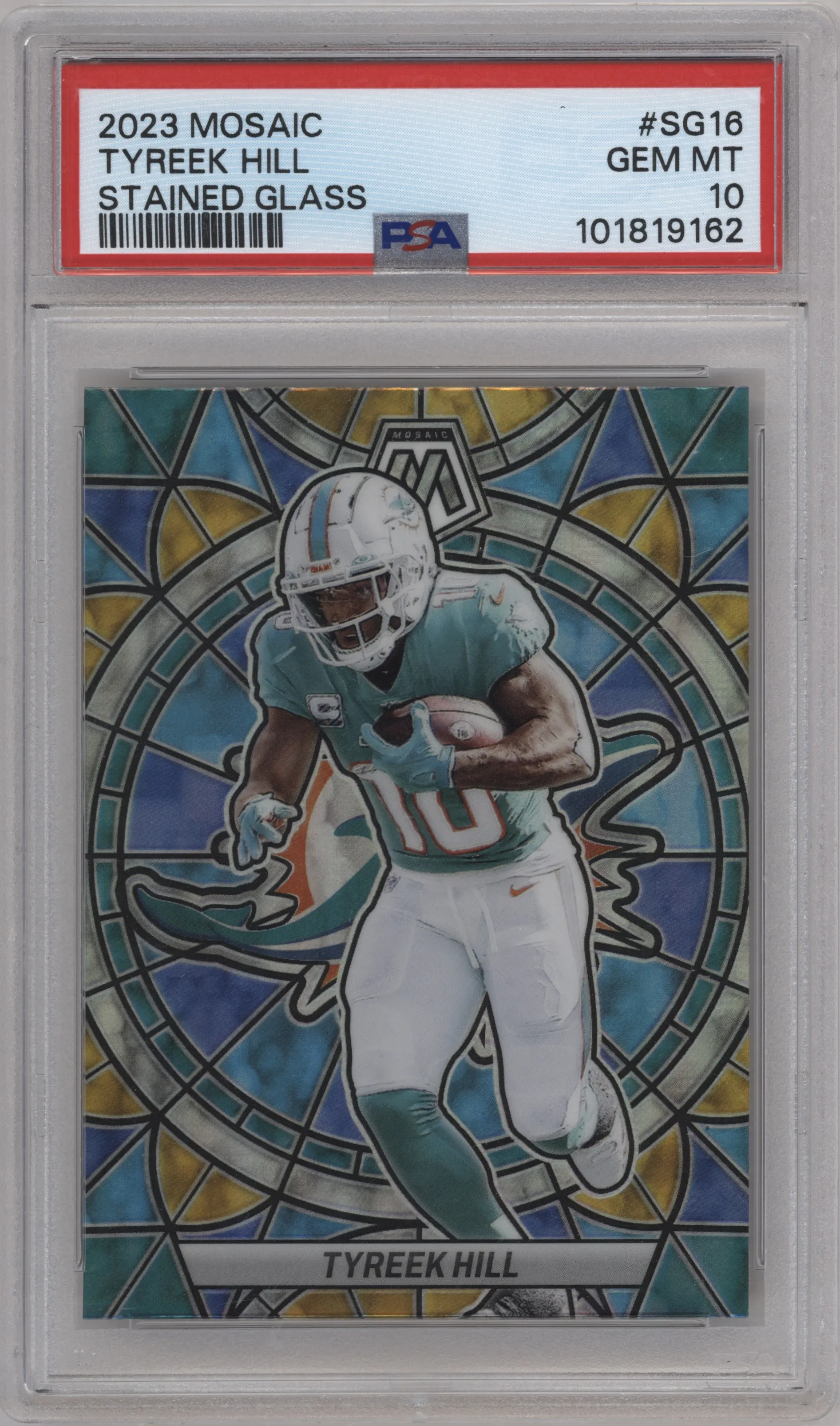 2023 Panini Mosaic Stained Glass Tyreek Hill #SG-16 PSA 10