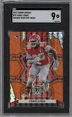 Chris Jones from the 2022 Panini Mosaic set featuring a Reactive Orange parallel graded by SGC and given an overall grade of 9.
