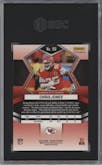 Chris Jones from the 2022 Panini Mosaic set featuring a Reactive Orange parallel graded by SGC and given an overall grade of 9.
