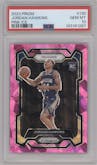 Jordan Hawkins from the 2023-24 Panini Prizm set featuring a Pink Ice parallel graded by PSA and given an overall grade of 10.