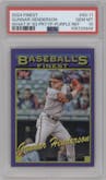 Gunnar Henderson from the 2024 Topps Finest set featuring a Purple Refractor parallel graded by PSA and given an overall grade of 10.