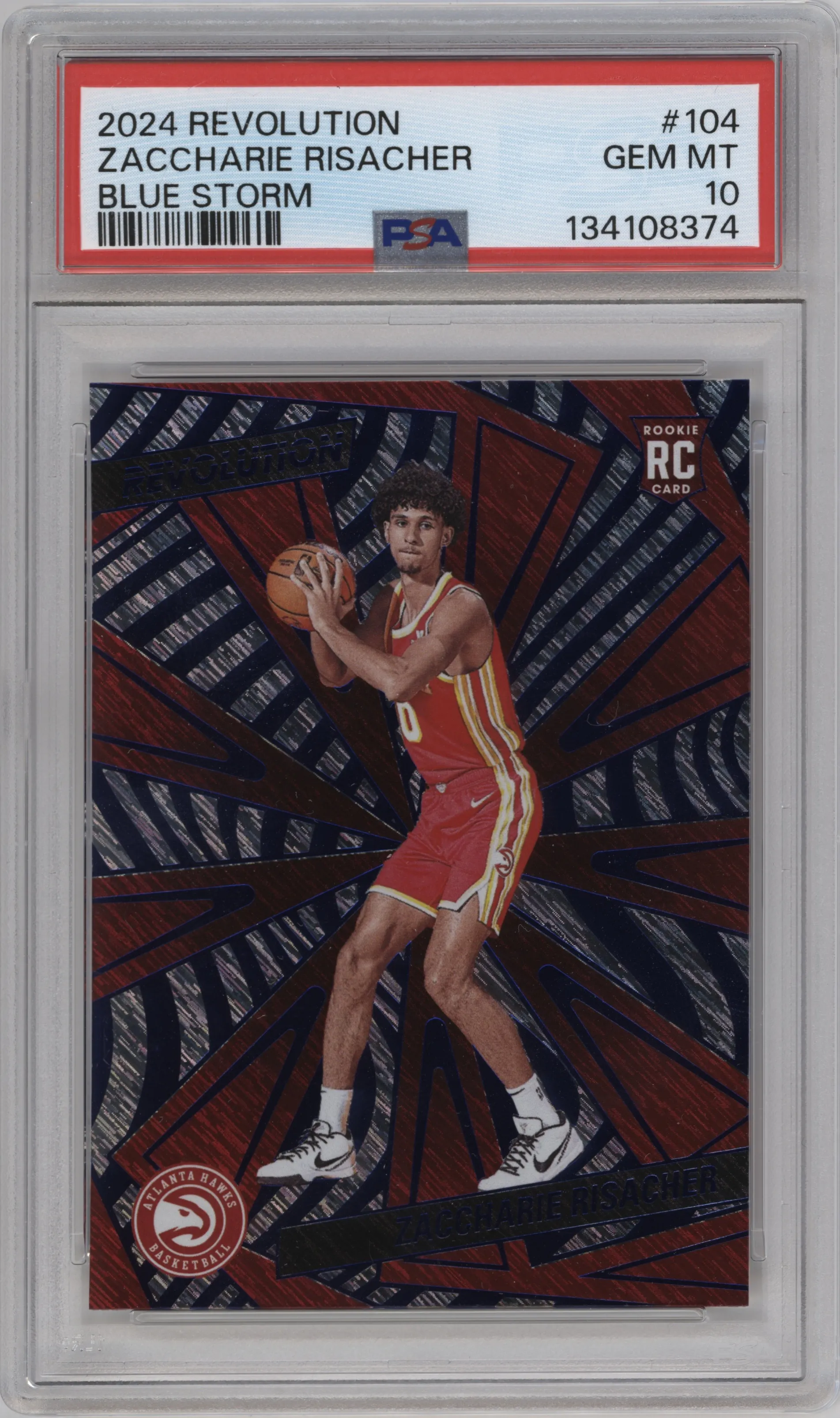 2024 Panini Revolution Zaccharie Risacher Blue Storm #104 PSA 10