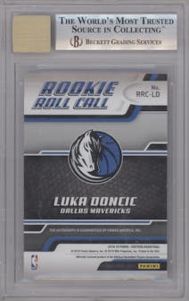Luka Doncic from the 2018-19 Panini Certified set graded by Beckett and given an overall grade of 8.5.