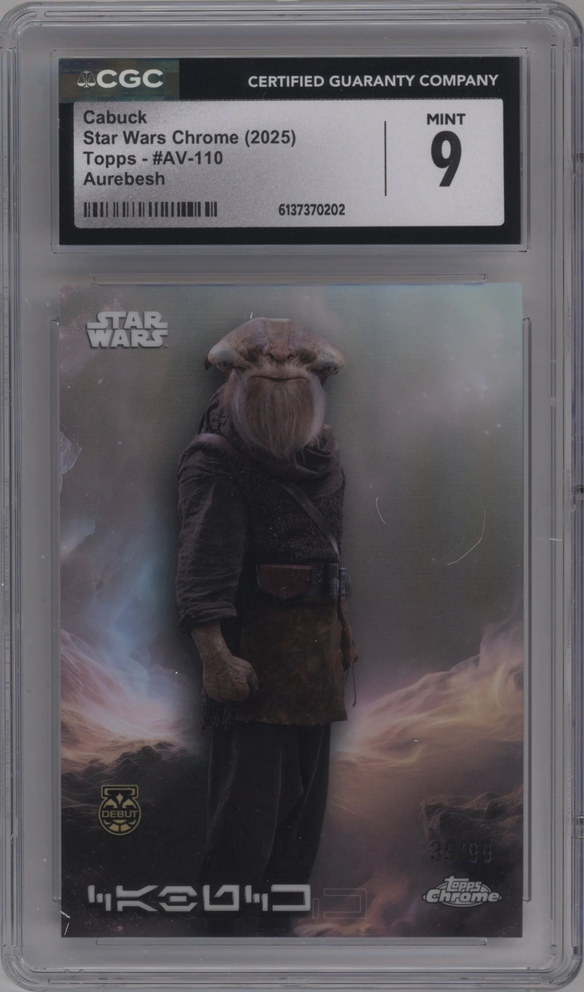 2025 Topps Chrome Star Wars Aurebesh Var. Cabuck CGC 9