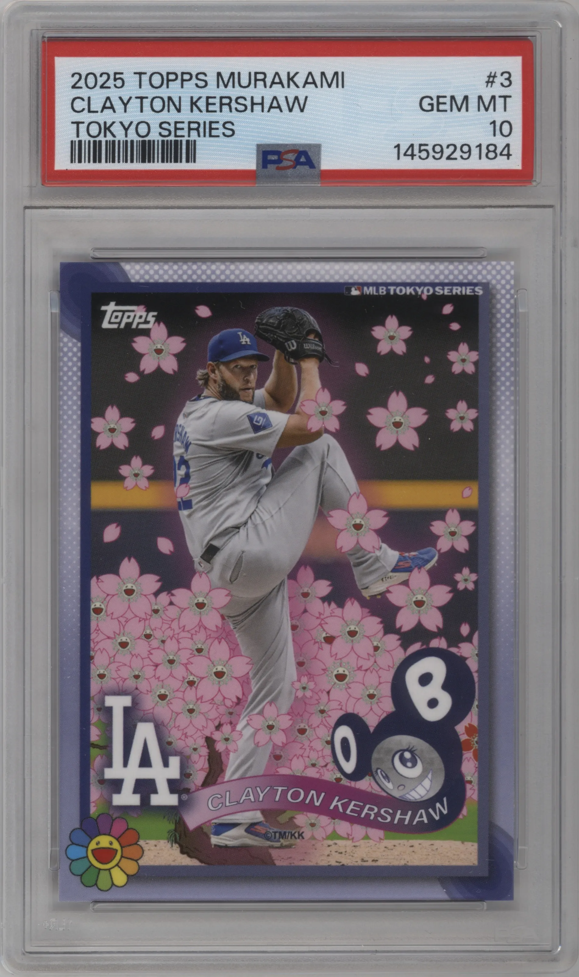 2025 Topps MLB World Tour Tokyo Series Takashi Murakami Complex Exclusive Clayton Kershaw PSA 10