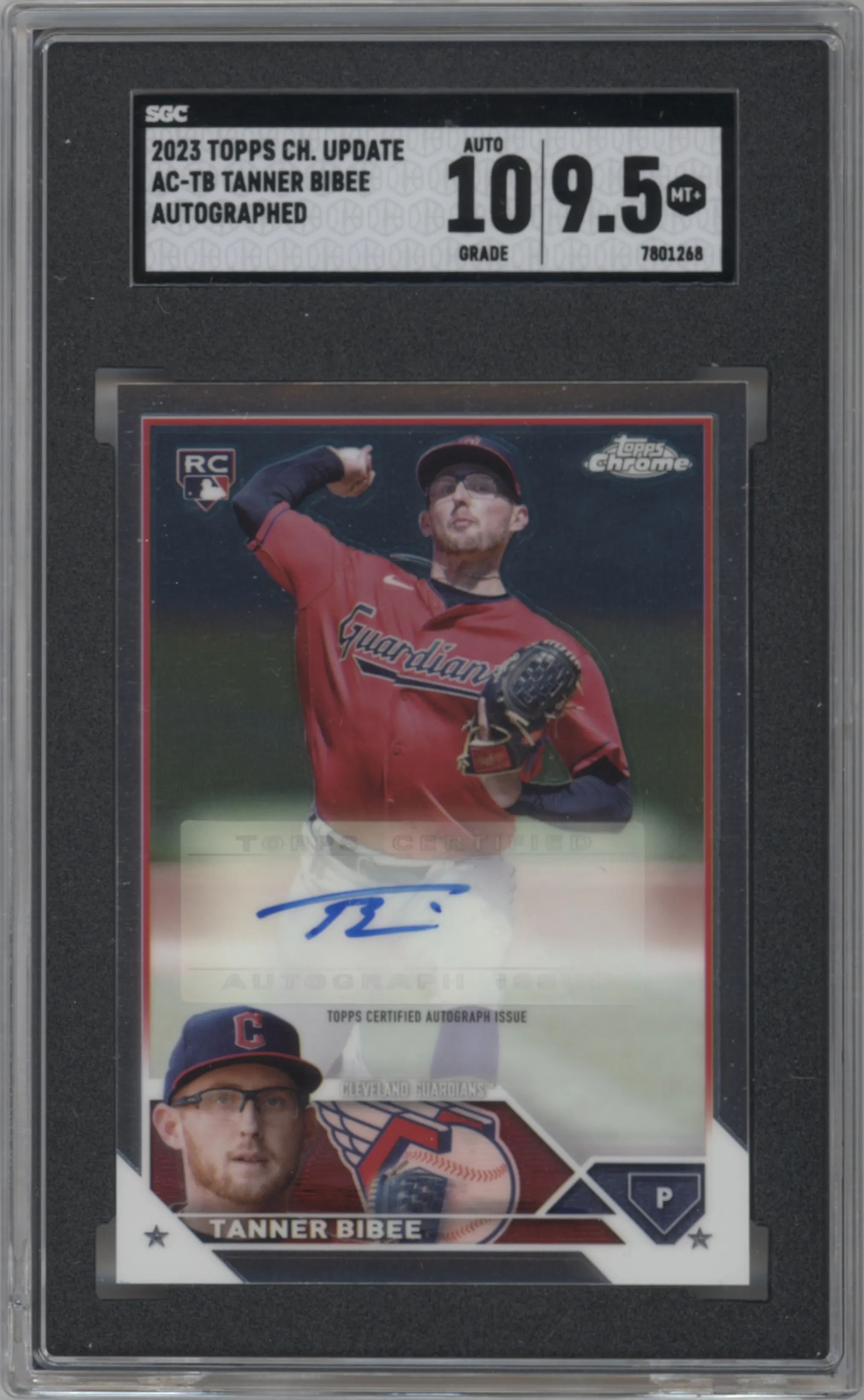 2023 Topps Chrome Update Auto Tanner Bibee SGC 9.5
