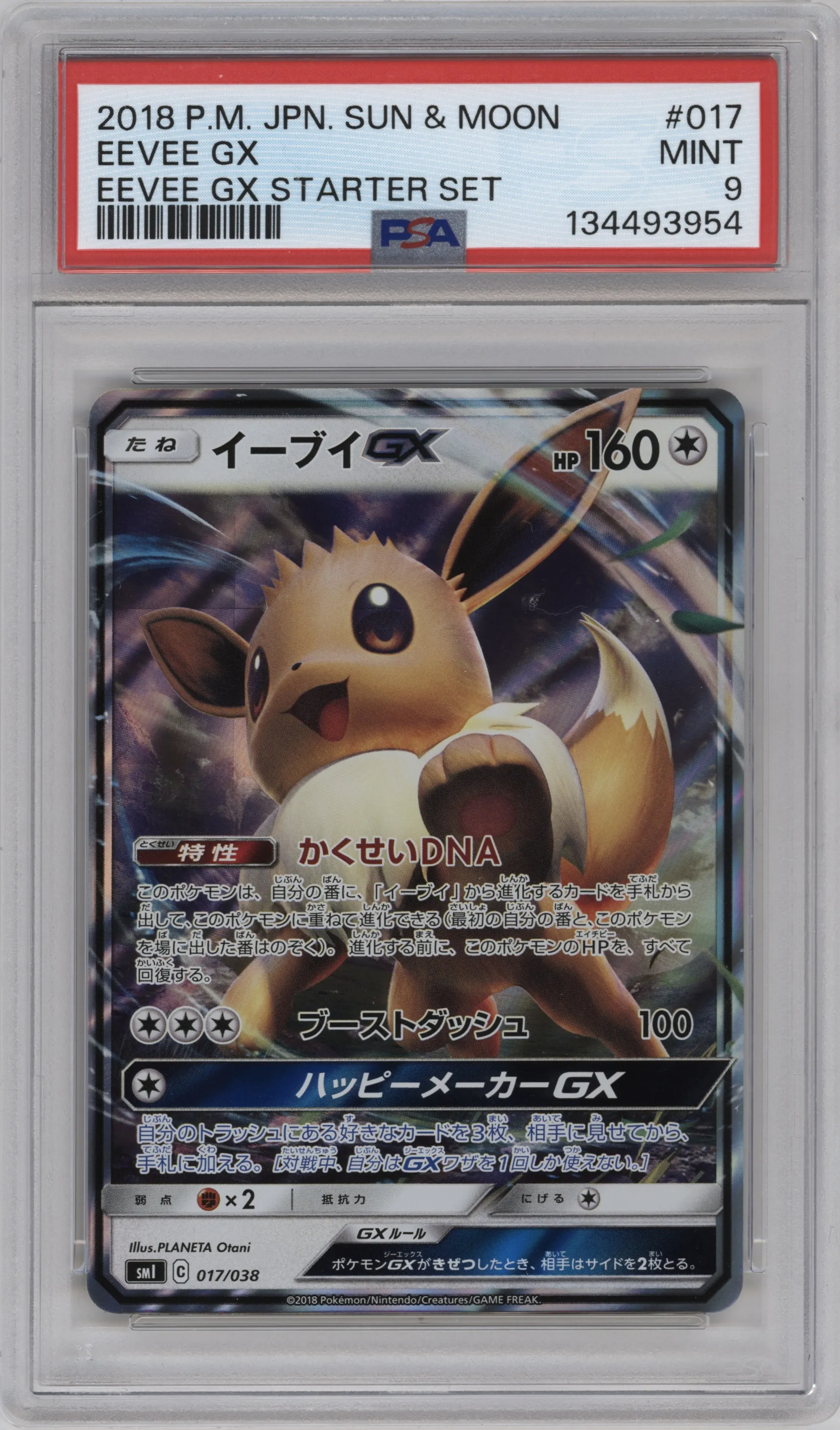 2018 Pokemon S&M JPN Eevee GX Starter Set Eevee GX #017 PSA 9
