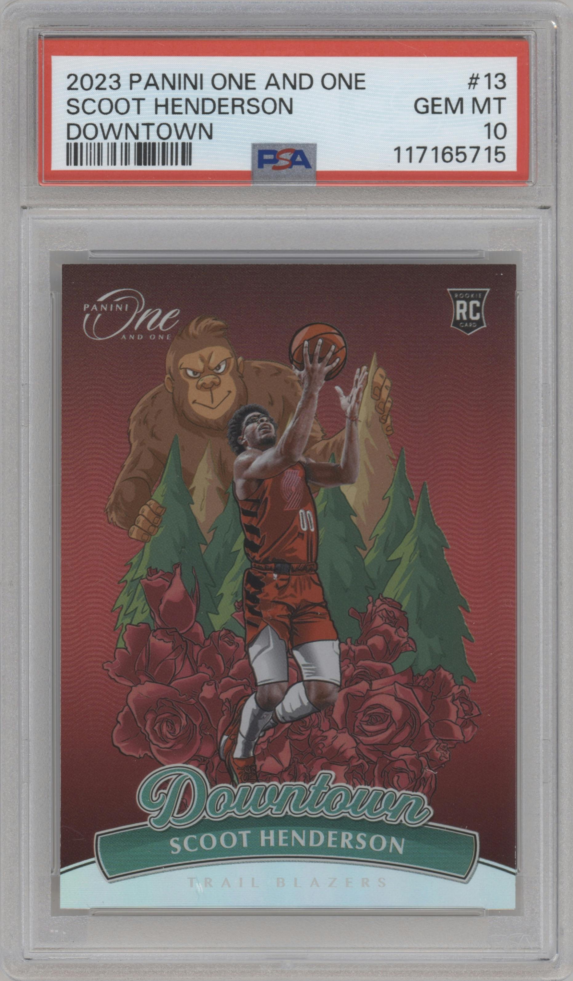 Scoot Henderson from the 2023-24 Panini One and One set graded by PSA and given an overall grade of 10.