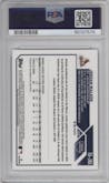 Jordan Walker from the 2023 Topps Chrome set featuring a Blue Refractor parallel graded by PSA and given an overall grade of 10.