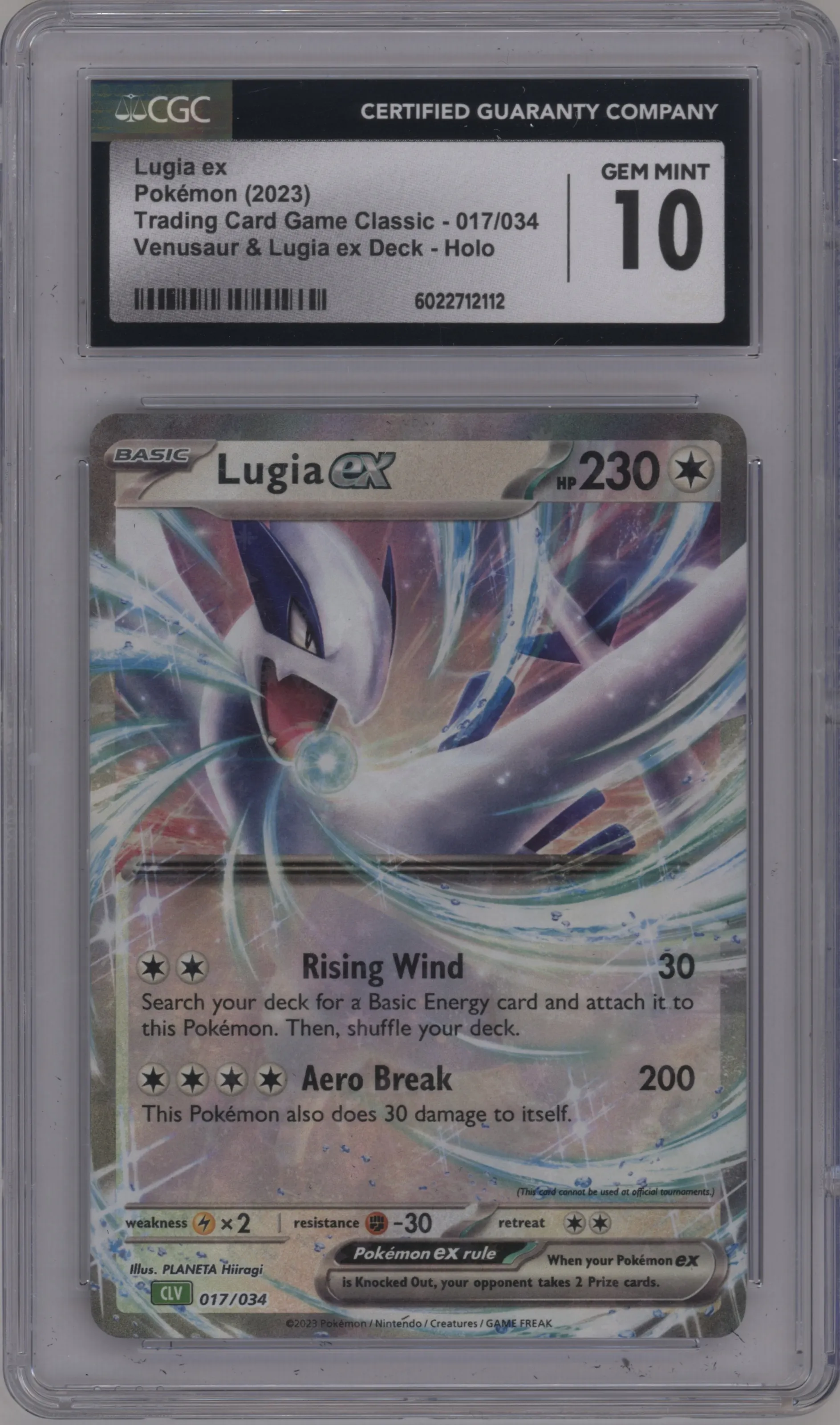 2023 Pokemon CLV Lugia ex CGC 10