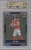 Bo Nix from the 2024 Donruss Optic set graded by Beckett and given an overall grade of 9.5.