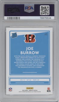 Joe Burrow from the 2020 Panini Donruss set graded by PSA and given an overall grade of 10.