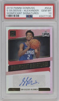 Shai Gilgeous-Alexander from the 2018-19 Panini Donruss  set graded by PSA and given an overall grade of 10.