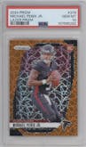 Michael Penix Jr. from the 2024 Panini Prizm set featuring a Lazer Prizm parallel graded by PSA and given an overall grade of 10.