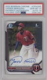 Yasser Mercedes from the 2022 Bowman Chrome set graded by PSA and given an overall grade of 10.