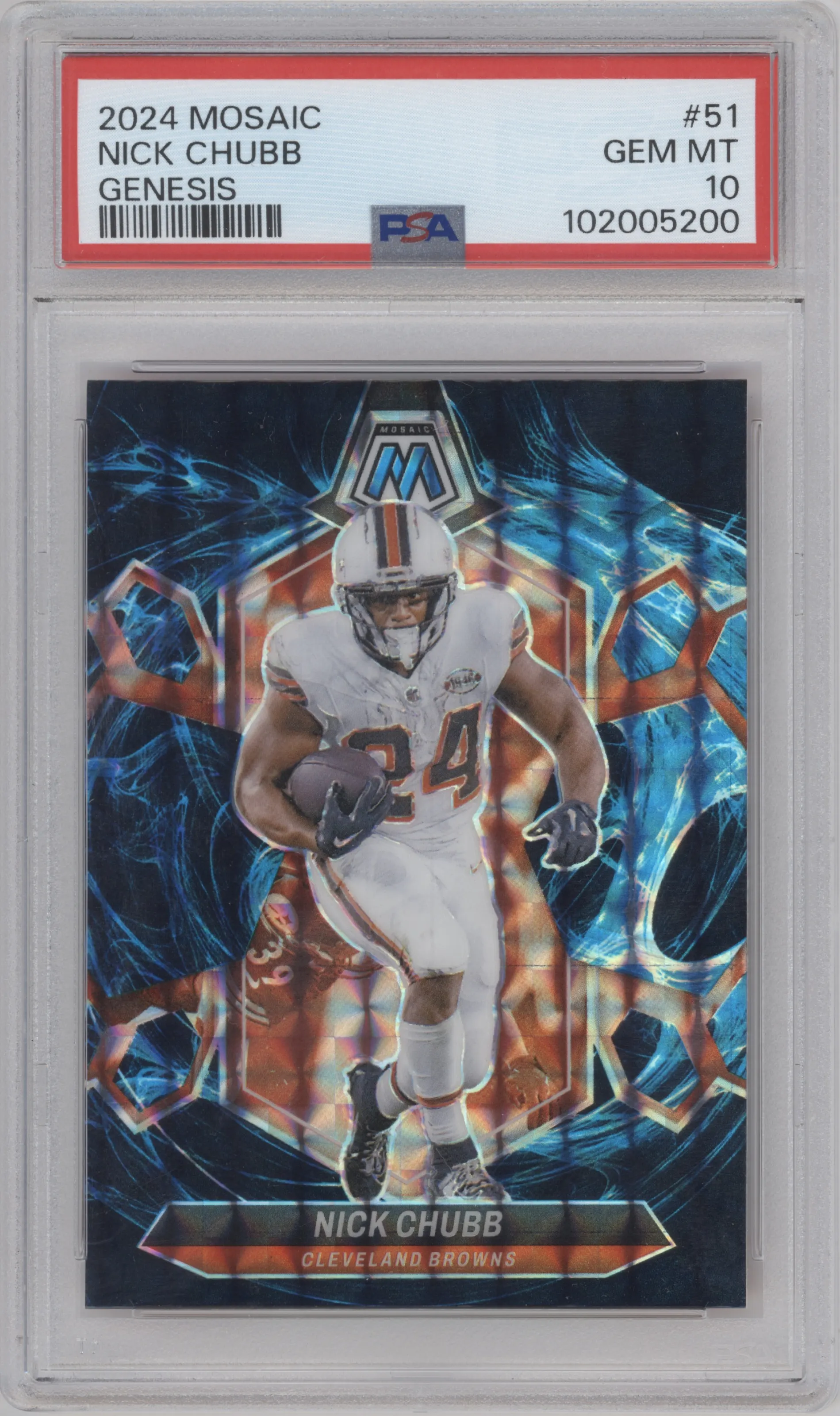 2024 Panini Mosaic Nick Chubb Genesis #51 PSA 10