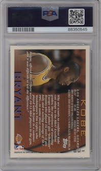 Kobe Bryant from the 1996-97 Topps set graded by PSA and given an overall grade of 10.