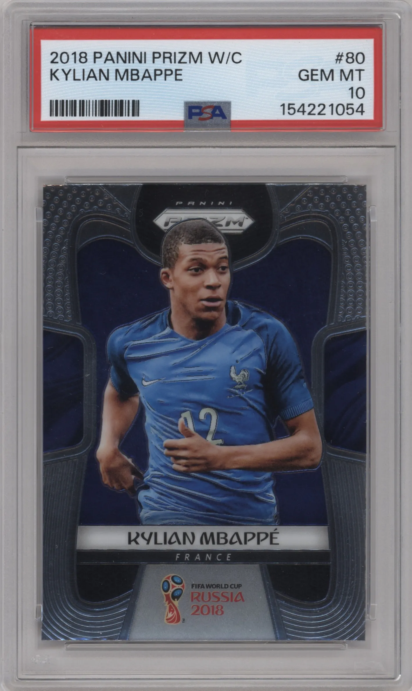 2018 Panini Prizm World Cup Kylian Mbappe PSA 10