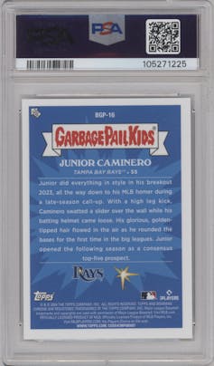 Drippy Junior from the 2024 Bowman Chrome Mega Box set graded by PSA and given an overall grade of 10.