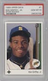 Ken Griffey Jr. from the 1989 Upper Deck set graded by PSA and given an overall grade of 10.