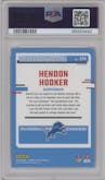 Hendon Hooker from the 2023 Donruss Optic set featuring a Blue Glitter parallel graded by PSA and given an overall grade of 10.