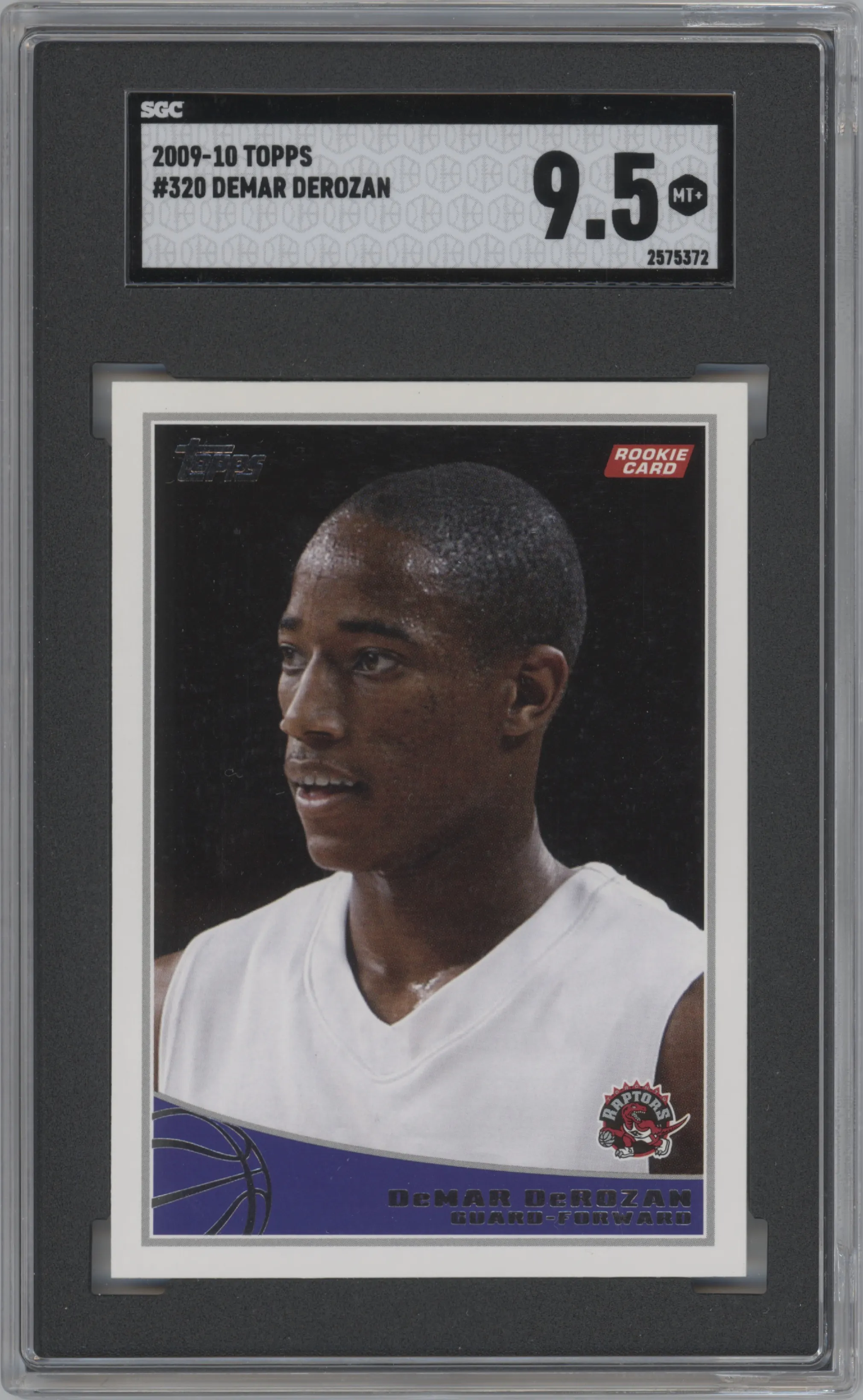 DeMar DeRozan from the 2009-10 Topps set graded by SGC and given an overall grade of 9.5.