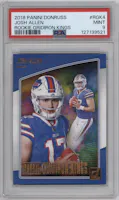 Josh Allen from the 2018 Panini Donruss set graded by PSA and given an overall grade of 9.