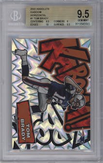 Tom Brady from the 2022 Panini Absolute set graded by Beckett and given an overall grade of 9.5.