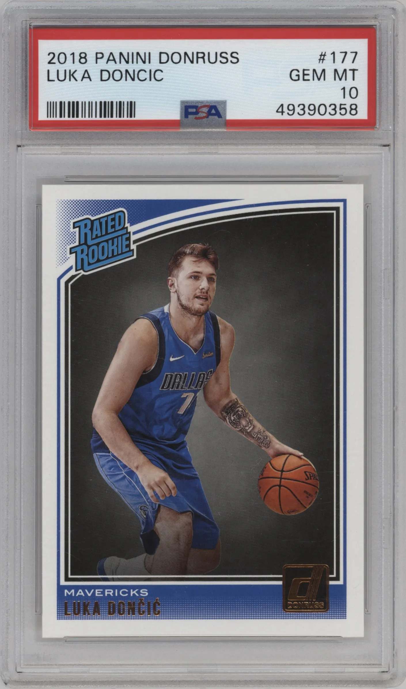 2018 Panini Donruss Rated Rookie Luka Doncic PSA 10