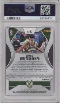 Giannis Antetokounmpo from the 2019-20 Panini Prizm set featuring a Pink Ice parallel graded by PSA and given an overall grade of 10.