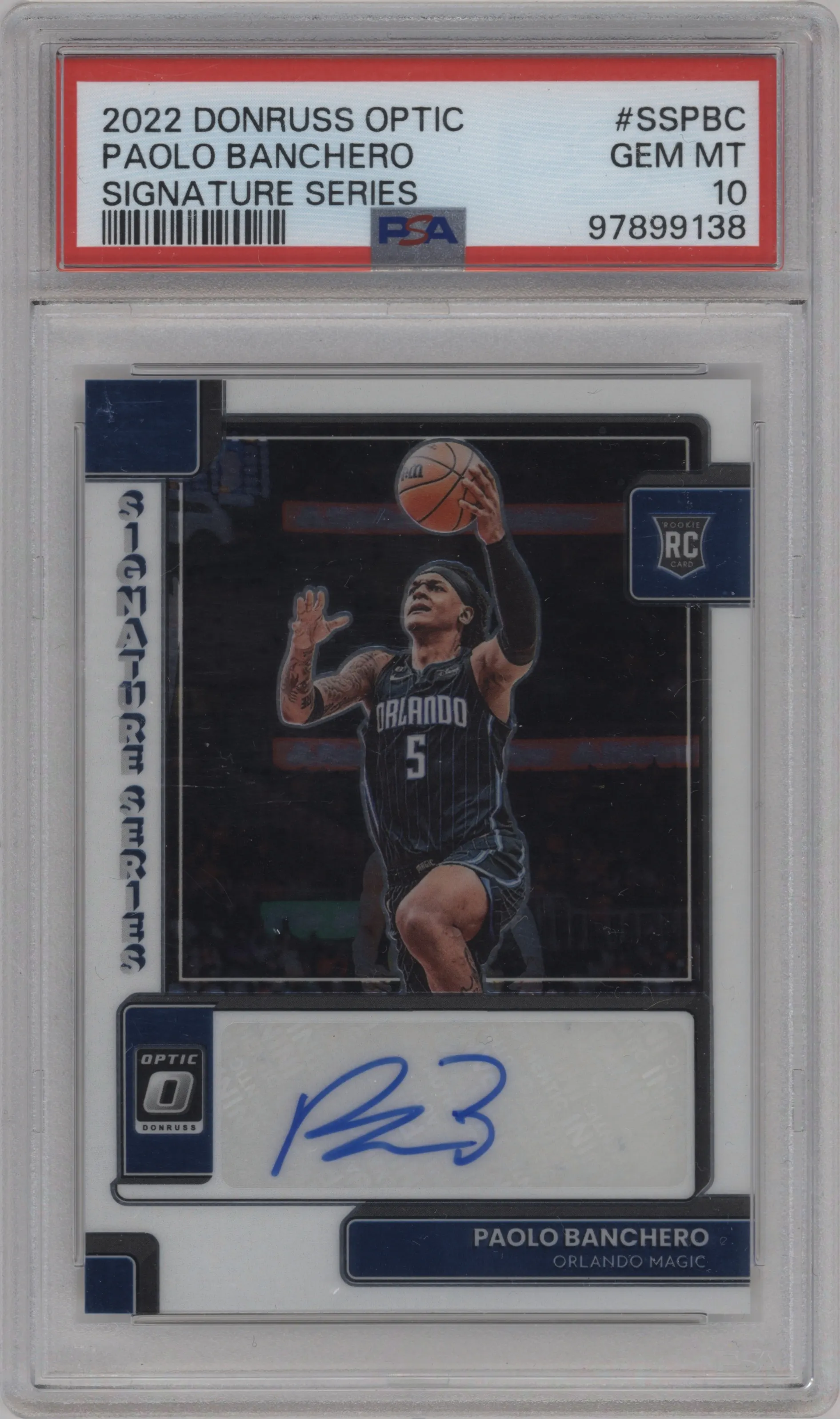 2022 Panini Donruss Optic Sig.Series Paolo Banchero #SS-PBC PSA 10