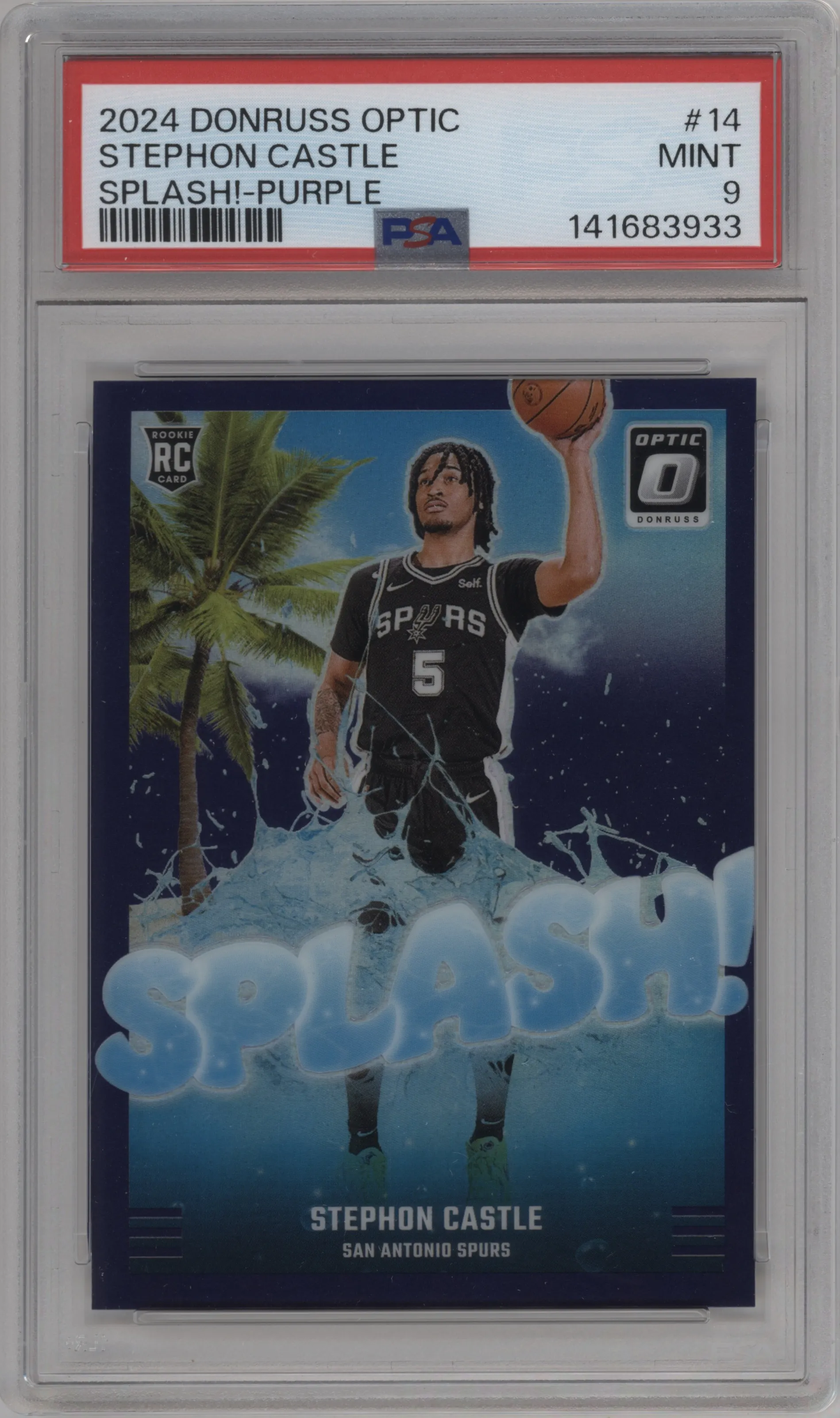 2024 Donruss Optic Splash! Stephon Castle Purple PSA 9