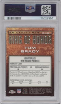 Tom Brady from the 2004 Topps Chrome set graded by PSA and given an overall grade of 9.