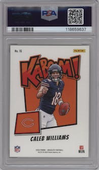 Caleb Williams  from the 2024 Panini Absolute set graded by PSA and given an overall grade of 9.