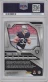 Brock Bowers from the 2024 Panini Prizm set featuring a Silver Prizm parallel graded by PSA and given an overall grade of 10.