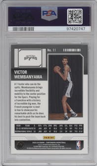 Victor Wembanyama  from the 2023-24 Panini Contenders set graded by PSA and given an overall grade of 9.