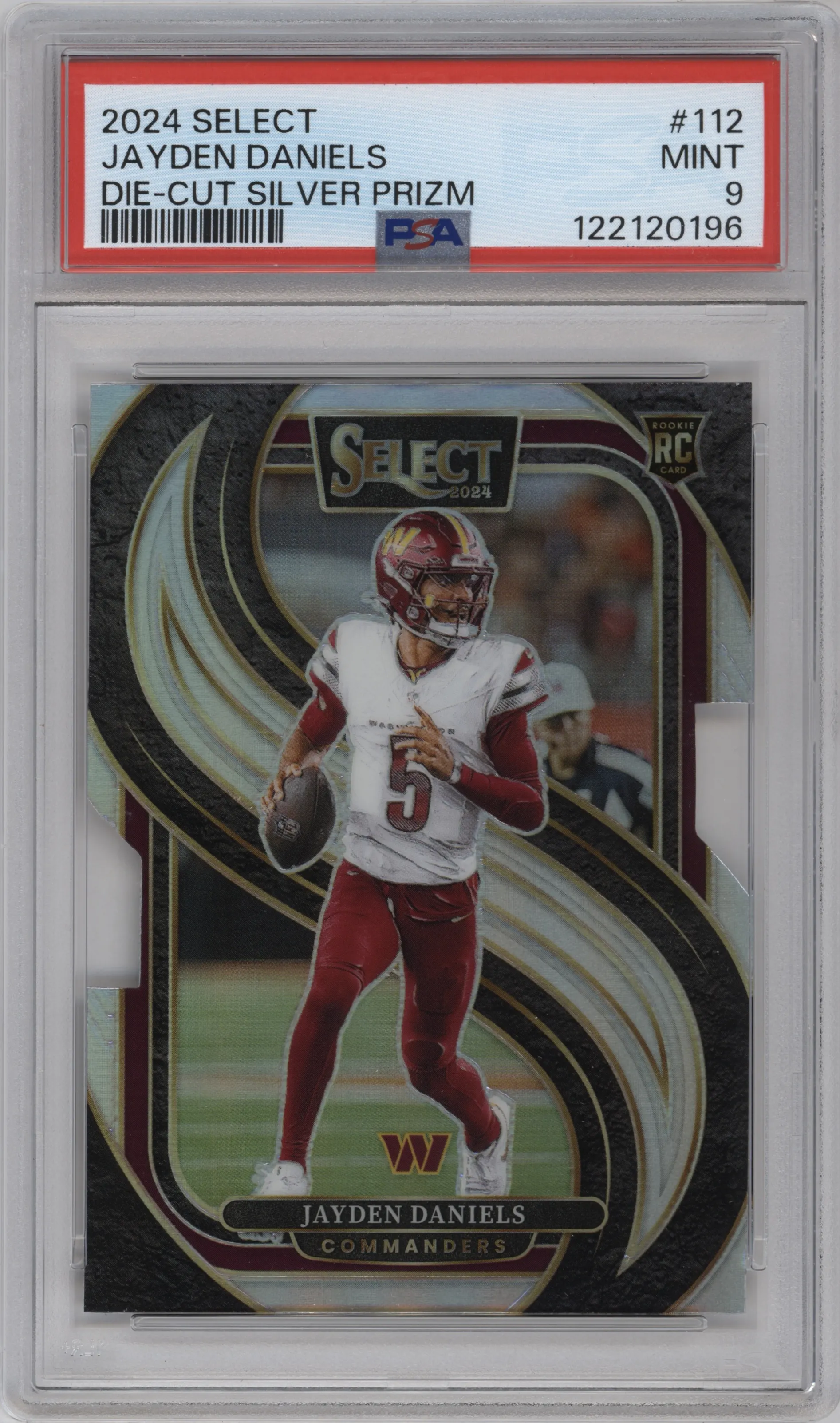 2024 Panini Select Pre.Lvl. Jayden Daniels Die-Cut Silver #112 PSA 9