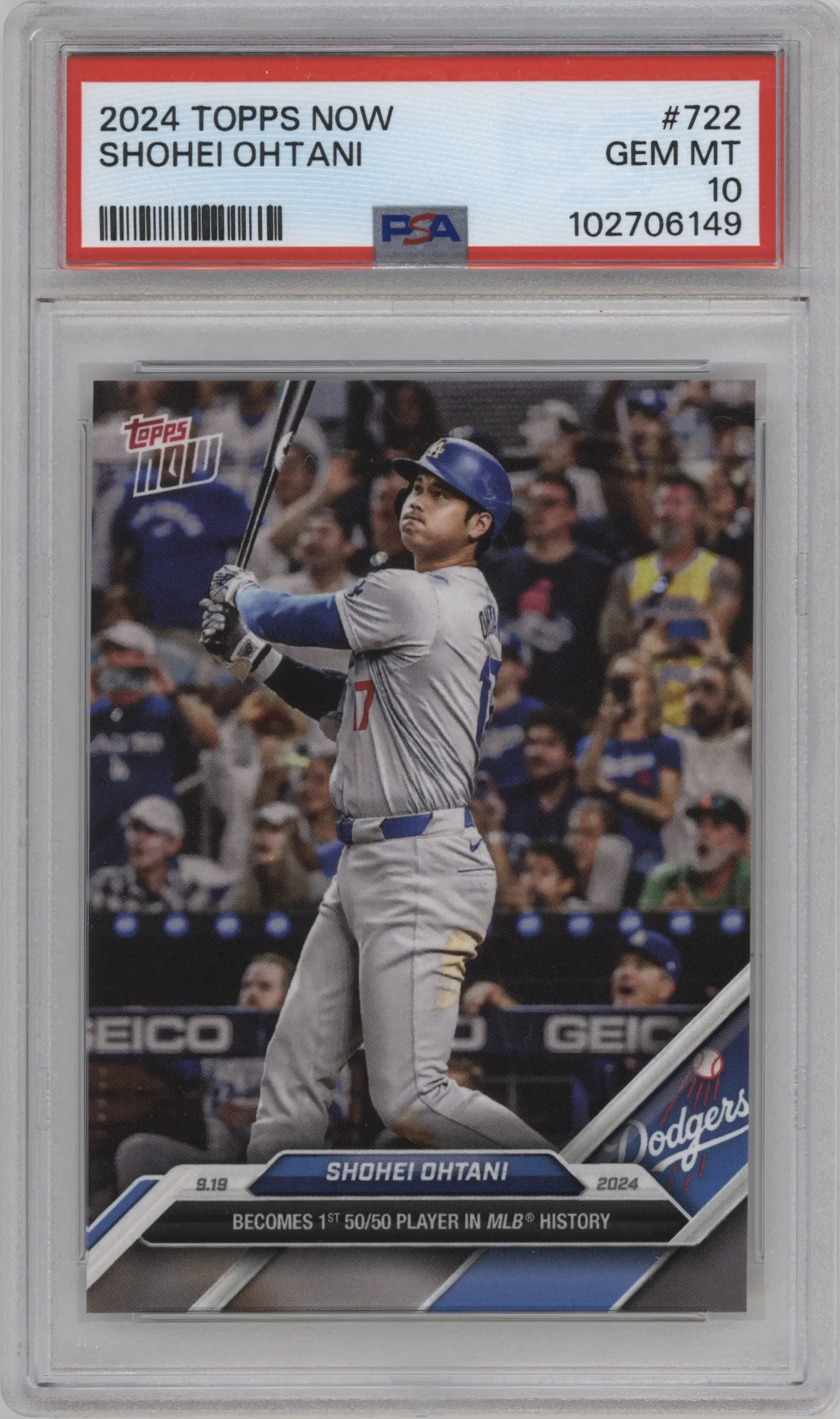 2024 Topps Now Shohei Ohtani PSA 10
